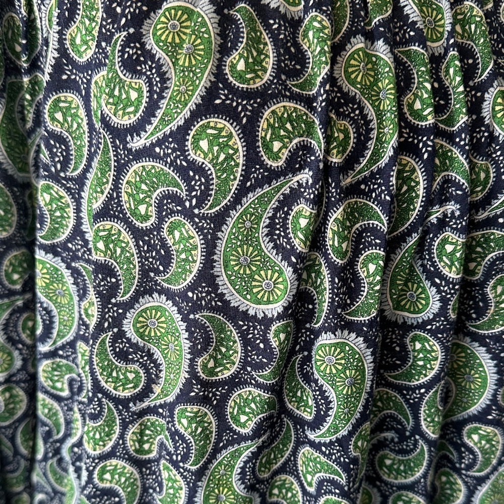 Michael Kors Green & Navy Paisley Print Blouse - Picture 7 of 8